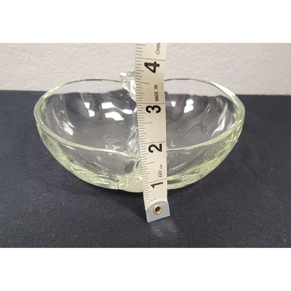 Glass Hazel Atlas Orchard Apple-shaped Divided Relish Dish Clear Glass